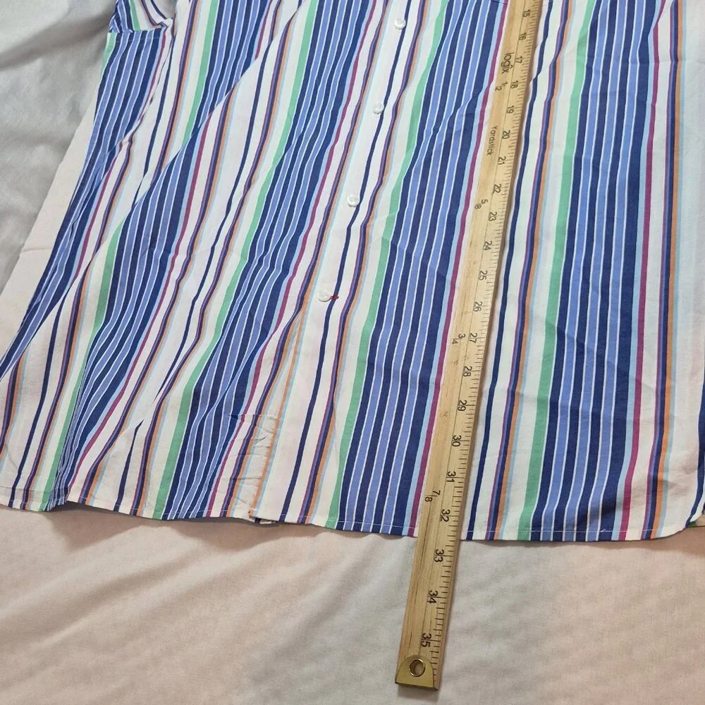 Cremieux Men's Shirt Size XXL Stripes Short Sleeve Button-Up Casual Cotton (56 - Picture 7 of 9